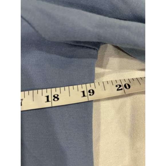 LL Bean Blue Slub Knit V Neck 3/4 Sleeve Tunic Top Women's M Reg - Picture 8 of 9